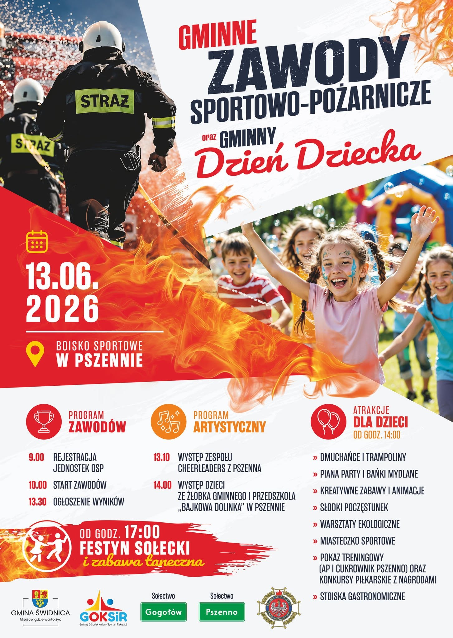 Zawody sportowo-pożarnicze - gminny Dzień Dziecka